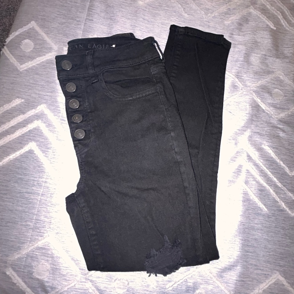 AE Black Super High-Rise Skinny Jeans